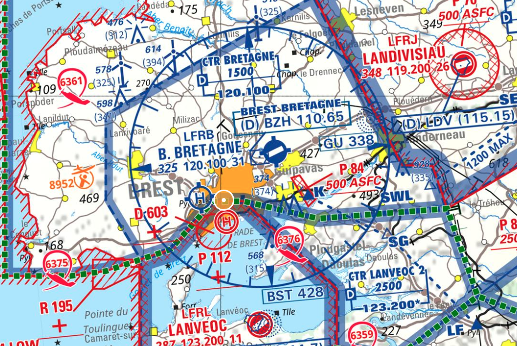Carte aérienne de Brest